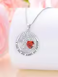 TOUPOP White Gold Gold Plated 925 Sterling Silver Austrian Crystal Tree Of Life Birthstone Necklace-0-4