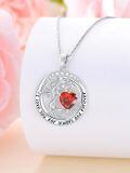 TOUPOP White Gold Gold Plated 925 Sterling Silver Austrian Crystal Tree Of Life Birthstone Necklace-0-4