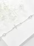 wholesale 925 Sterling Silver Cross Opal Infinity Chain Bracelet Wholesale for Women (Adjustable)-0-1