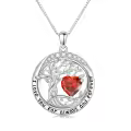 TOUPOP White Gold Gold Plated 925 Sterling Silver Austrian Crystal Tree Of Life Birthstone Necklace-0-0