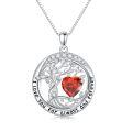 TOUPOP White Gold Gold Plated 925 Sterling Silver Austrian Crystal Tree Of Life Birthstone Necklace-0-0