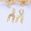 wholesale Gold 925 Sterling Silver Rainbow Cloud Star Drop Earrings-0-2