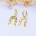 wholesale Gold 925 Sterling Silver Rainbow Cloud Star Drop Earrings-0-2