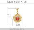 wholesale 925 Sterling Silver Plated Gold Ladybug and Sunflower Locket Necklace - You Are My Sunshine Pendant-0-3