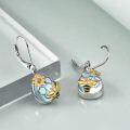 wholesale 925 Sterling Silver Honeycomb Bee Flower Teardrop Dangle Earrings for Women and Girls-0-4