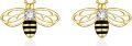 wholesale 925 Sterling Silver Honeybee Stud Earrings with Black Enamel and Cubic Zirconia for Women-0-0