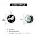 wholesale 925 Sterling Silver Leo Zodiac Sign Round Charm Pendant Necklace-0-5
