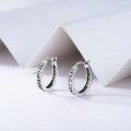 wholesale 925 Sterling Silver 925 Hypoallergenic Small Geometric Patterned Hoop Earrings for Women-0-2