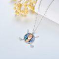 wholesale 925 Sterling Silver Mermaid Wheel Abalone Shell Pendant Necklace for Women-0-4