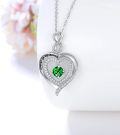 wholesale 925 Sterling Silver Green Crystal Infinity Heart Pendant Necklace for Women Wife Her Gift-0-1