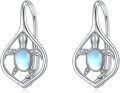 wholesale 925 Sterling Silver Moonstone Turtle Drop Earrings-0-0