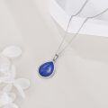 wholesale 925 Sterling Silver Lapis Lazuli Teardrop Pendant Necklace for Women s-0-1