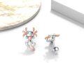 wholesale 925 Sterling Silver Axolotl Stud Earrings with Rose Gold Accents - Adorable Gift for Her-0-2