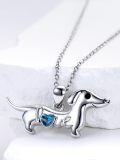 wholesale 925 Sterling Silver Dachshund Birthstone Necklace for Women Dog Lovers-0-2