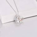 wholesale 925 Sterling Silver Heart-Shaped Rose Gold Plated Dog Memorial Locket Necklace for Women-0-4