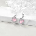 wholesale 925 Sterling Silver Tree Of Life Drop Earrings Wholesale With Green Stone-0-20