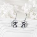 wholesale 925 Sterling Silver Moonstone Rabbit and Fox Drop Earrings for Women-0-1