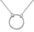 wholesale 925 Sterling Silver Karma Stone Double Circle Pendant Necklaces for Women  Ideas-0-0