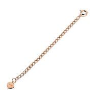 wholesale 14k Rose Gold Chain Bracelet Wholesale With Heart Charm-Rose Gold gold cable chain extender
