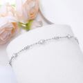 wholesale 925 Sterling Silver Blue Heart Link Bracelet With Cz-0-8