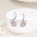 wholesale 925 Sterling Silver Heart-shaped Cat and Girl Hug Pendant Leverback Drop Earrings Gift for Her-0-2