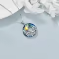 TOUPOP Sterling Silver Crystal Whale Waves Necklace Ocean Animal Jewelry Gift-0-2