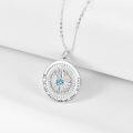wholesale 925 Sterling Silver Compass Birthstone Necklace - 24mm, 18-20 Chain, Hypoallergenic, Gift for Women-0-2