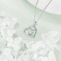 wholesale 925 Sterling Silver Monkey Love You Forever Heart Pendant Necklace Gifts for Women-0-3