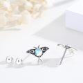 wholesale 925 Sterling Silver Moonstone Luna Moth Stud Earrings for Women Girls Gift Idea-0-1