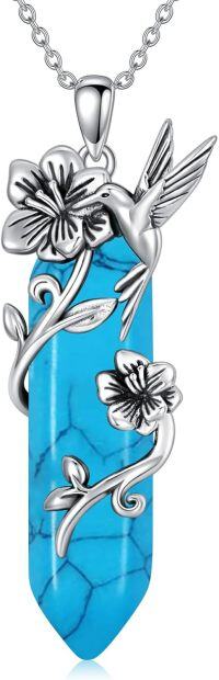 wholesale Sterling Silver Quartz Hummingbird Necklace Gift for Women Mom-Jul-07