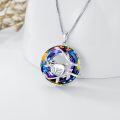 wholesale 925 Sterling Silver Rainbow Crystal Sloth Pendant Necklace Gift for Women-0-9