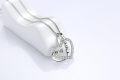 wholesale 925 Sterling Silver Heart Pendant with Cubic Zirconia Forever & I Love You Necklaces for Women Gifts-0-3