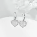 wholesale 925 Sterling Silver Metal Drusy Crystal Heart Dangle Earrings Wholesale (Pink/Blue/Purple) Leverback Drop s for Women-0-8