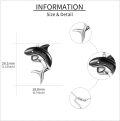 wholesale 925 Sterling Silver Black Shark Pendant Necklace with Cubic Zirconia Accent-0-2