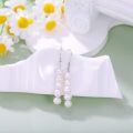 wholesale 14K White Gold 3-Pearl Drop Earrings for Women - Elegant  Set-0-3
