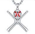 wholesale 925 Sterling Silver Baseball Bat & Ball Pendant Necklaces Sporty Gifts for Men Women-0-0