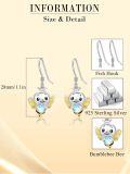 wholesale 925 Sterling Silver Bee with Heart Moonstone Drop Earrings for Women-0-5