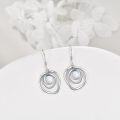 wholesale 925 Sterling Silver Pink Pearl Swirl Circle Drop Dangle Earrings-0-12