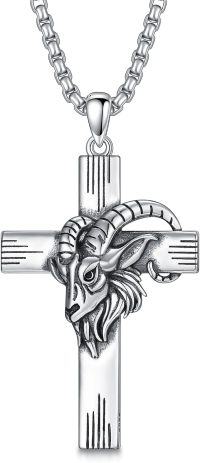 wholesale Sterling Silver Cross Pendant Necklace for Women Men Religious Jewelry Gift for Christmas Birthday Mothers Day-01-02-Aries