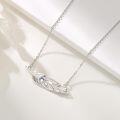 wholesale 925 Sterling Silver Moonstone & Turquoise Feather Pendant Necklace for Women-0-2