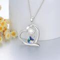 wholesale 925 Sterling Silver Abalone Shell Cat Heart Pendant Necklace for Women-0-4