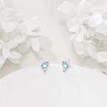 wholesale 925 Sterling Silver Blue Moonstone Dolphin Stud Earrings for Women Girls  48x36mm-0-4