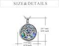 wholesale 925 Sterling Silver Opal Triple Moon Goddess Pentagram Pendant Necklace-0-3