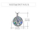wholesale 925 Sterling Silver Opal Triple Moon Goddess Pentagram Pendant Necklace-0-3