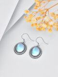wholesale 925 Sterling Silver Blue Moonstone Bohemian Drop Earrings for Women-0-2