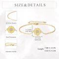 wholesale 925 Sterling Silver Sunflower Charm Bracelet for Women, Elegant & Hypoallergenic Jewelry Gift, 7.2in-0-4