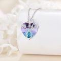 wholesale 925 Sterling Silver Purple Crystal Butterfly Heart Stethoscope Pendant Necklace for Nurses Doctors Gifts-0-3