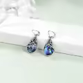 wholesale 925 Sterling Silver Tree of Life Abalone Shell Teardrop Dangle Leverback Earrings Wholesale for Women Girls Gifts-0-3