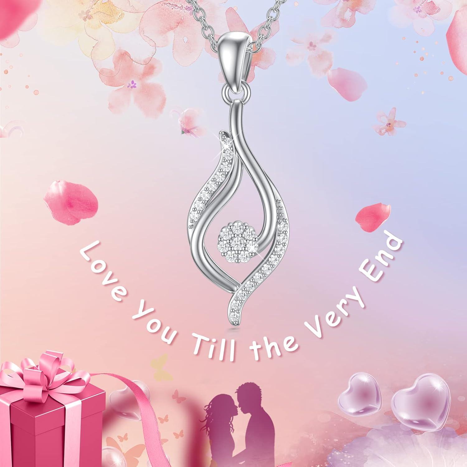 Sterling Silver Natural Diamond Infinity Pendant Necklace 1 10 CTW 18+2 Inch Mother s Day Gift-0-5