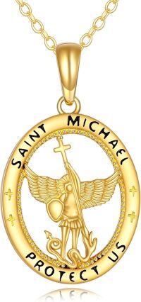 wholesale 14K Gold Saint Michael Pendant Protection Charm Necklace Gifts for Her Valentines Day Mother's Day-St Michael Necklace